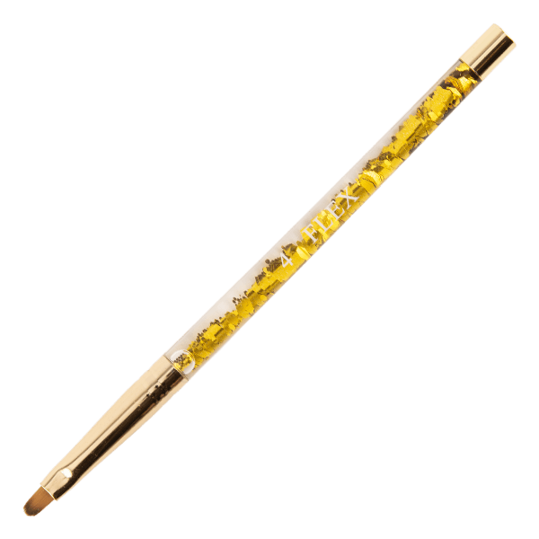 Flex Gel Brush Clear Handle W / Gold Glitter - #10 Curve