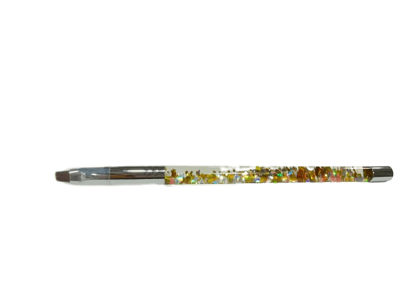 Flex Gel Brush - CLEAR Gold Glitter - Straight ST6?