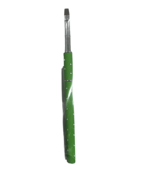 Flex Gel Brush - GREEN White Dotting Handle - Straight ST6