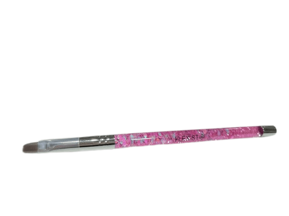 Flex Gel Brush - PINK Clear Glitter - Straight ST8