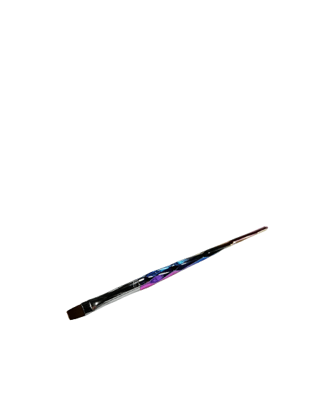 Flex Gel Brush - RAINBOW Shiney Handle - Straight ST12