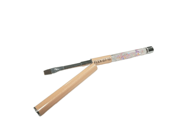 Flex Gel Brush - BABY PINK CLEAR shell Handle with Cap - Straight ST10?