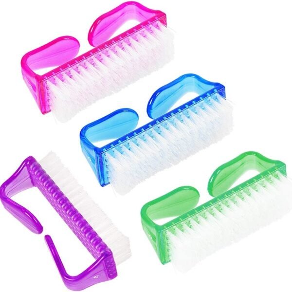 Manicure Brush W/ Handle Grip (Blue, Purple, Green, Pink) - Single