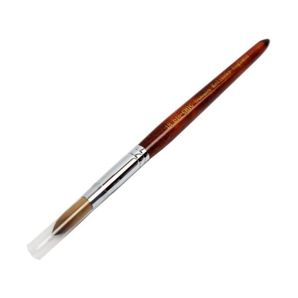 Bio Chic Kolinsky England Acrylic Brush - Wood Brown Handle #18
