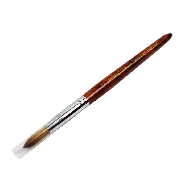 Bio Chic Kolinsky England Acrylic Brush - Wood Brown Handle #16