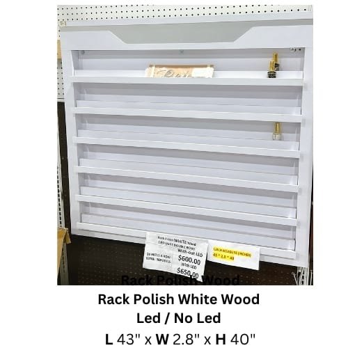 Rack Polish White Wood  Led or No Led