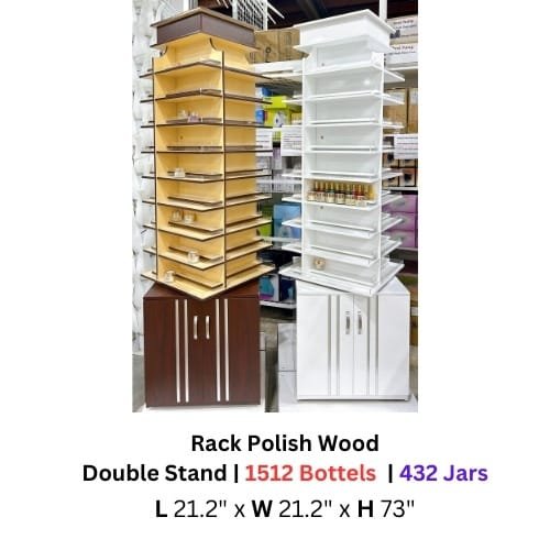 Rack Polish Wood Double Stand